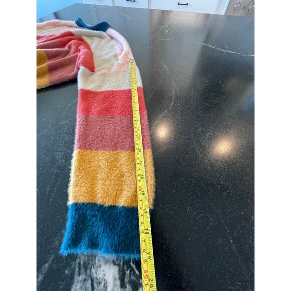 Coco + Jamieson multi stripe fuzzy crewneck sweater Med - Picture 7 of 9